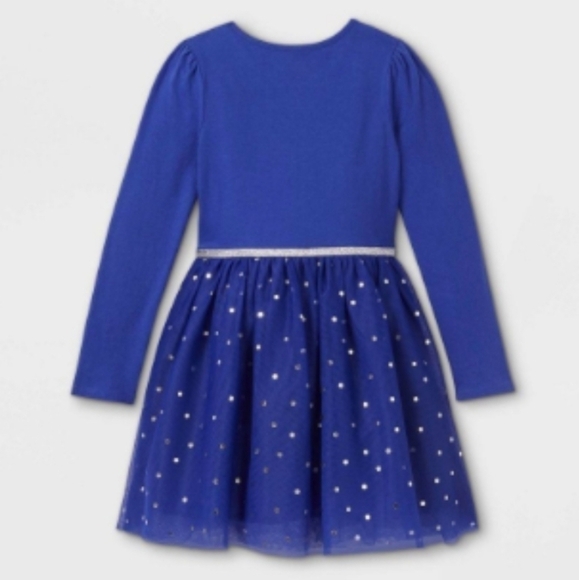 Cat & Jack Hanukkah Star of David Reversible Sequin Blue & Silver Dress XL - Picture 9 of 12